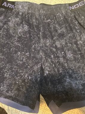 Under Armour Purple and Black Logo Elastic Waistband Shorts